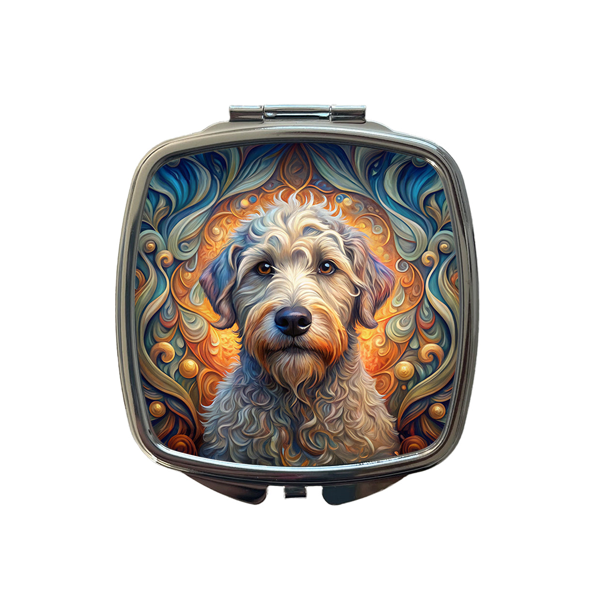 Schnoodle Dog Art Nouveau Small Travel Purse Handbag Pocket Makeup Compact Mirror