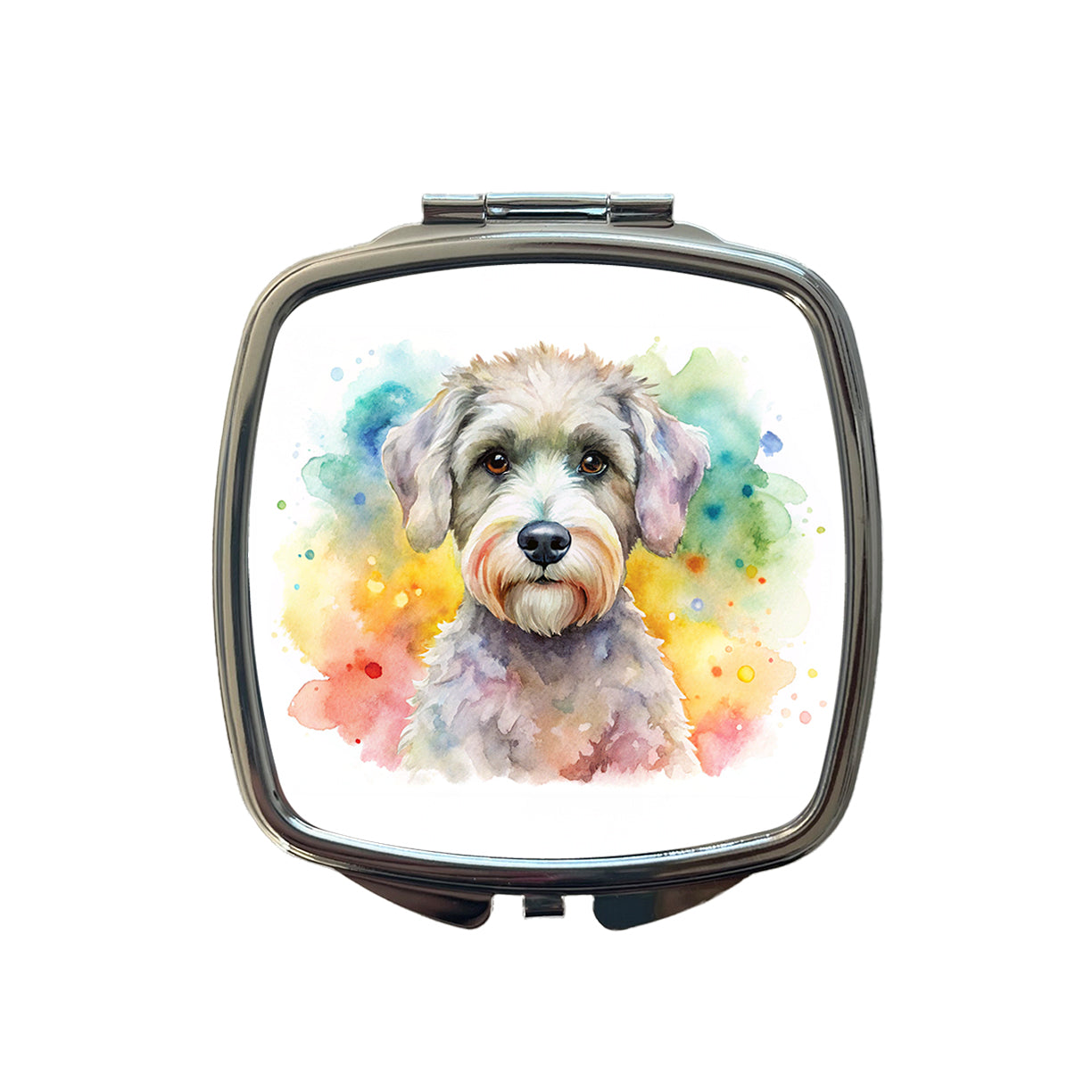 Schnoodle Dog Watercolor Style Small Travel Purse Handbag Pocket Makeup Compact Mirror