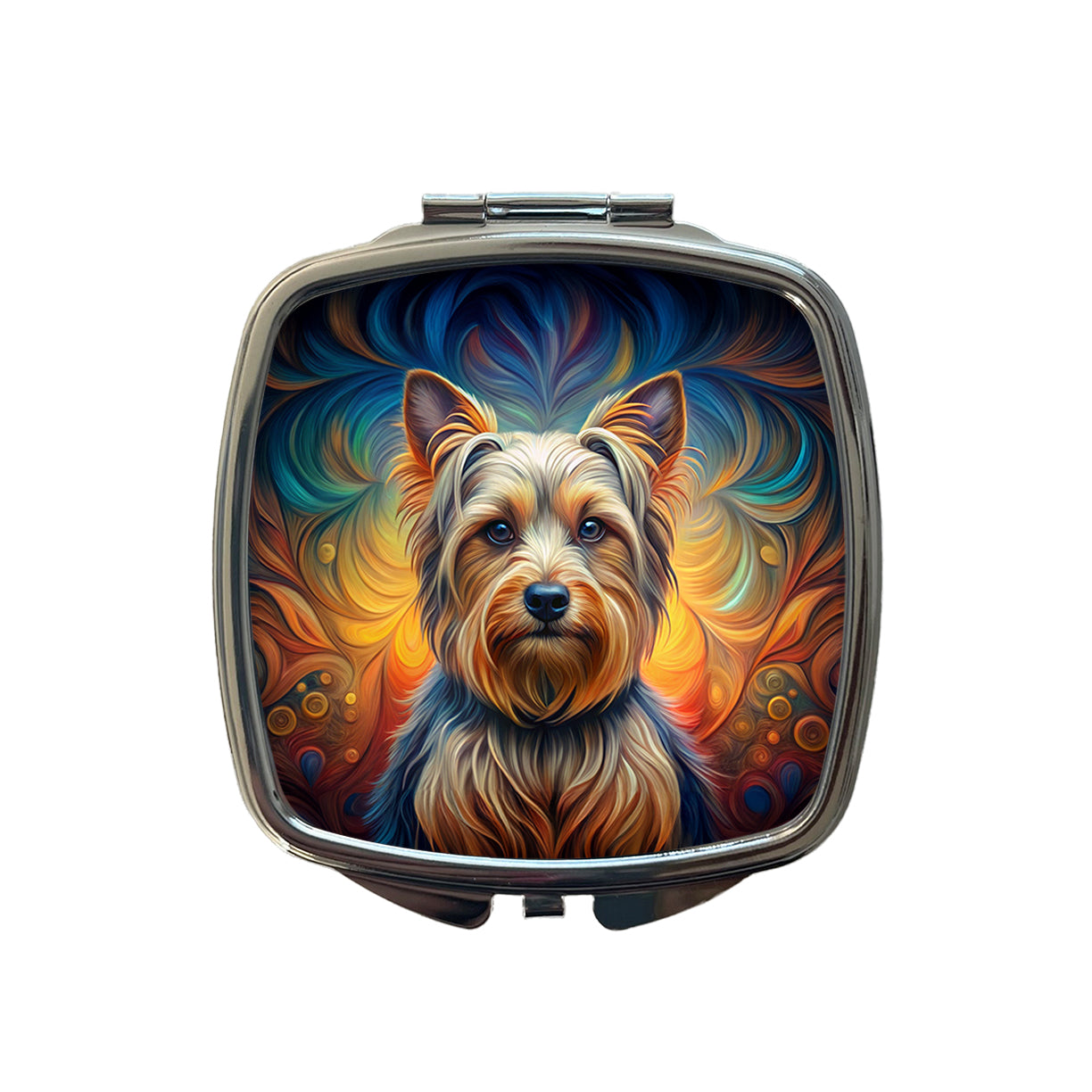 Silky Terrier Dog Art Nouveau Small Travel Purse Handbag Pocket Makeup Compact Mirror