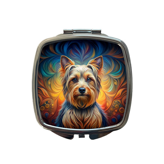 Silky Terrier Dog Art Nouveau Small Travel Purse Handbag Pocket Makeup Compact Mirror