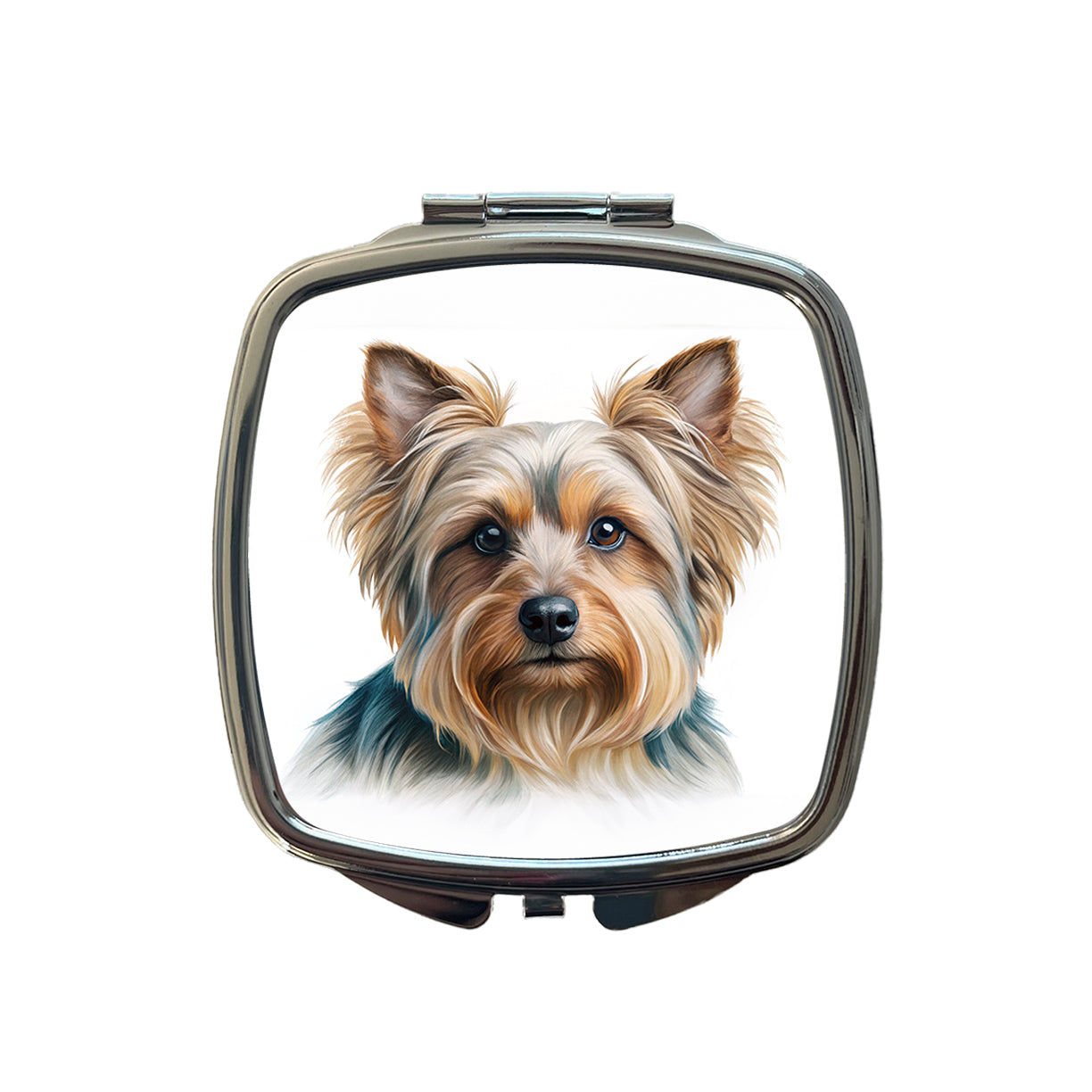 Silky Terrier Dog Illustration Small Travel Purse Handbag Pocket Makeup Compact Mirror