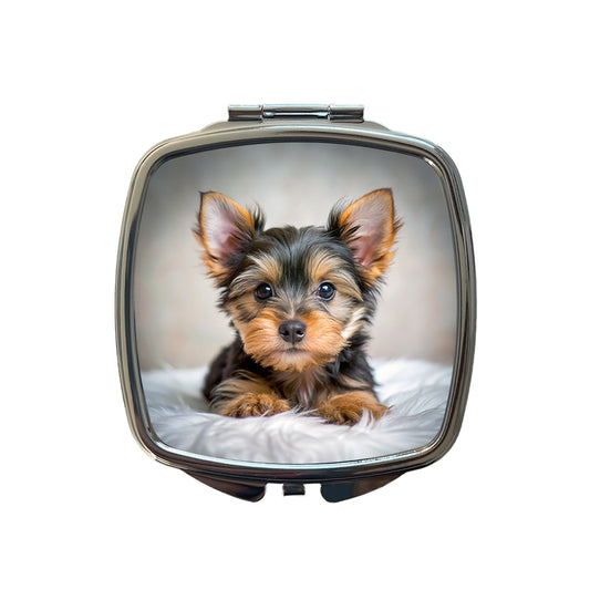 Silky Terrier Dog Puppy Photo Small Travel Purse Handbag Pocket Makeup Compact Mirror