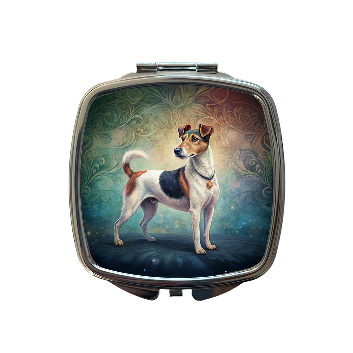 Smooth Fox Terrier Dog Art Nouveau Small Travel Purse Handbag Pocket Makeup Compact Mirror