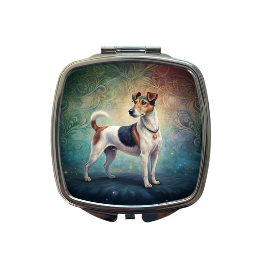 Smooth Fox Terrier Dog Art Nouveau Small Travel Purse Handbag Pocket Makeup Compact Mirror