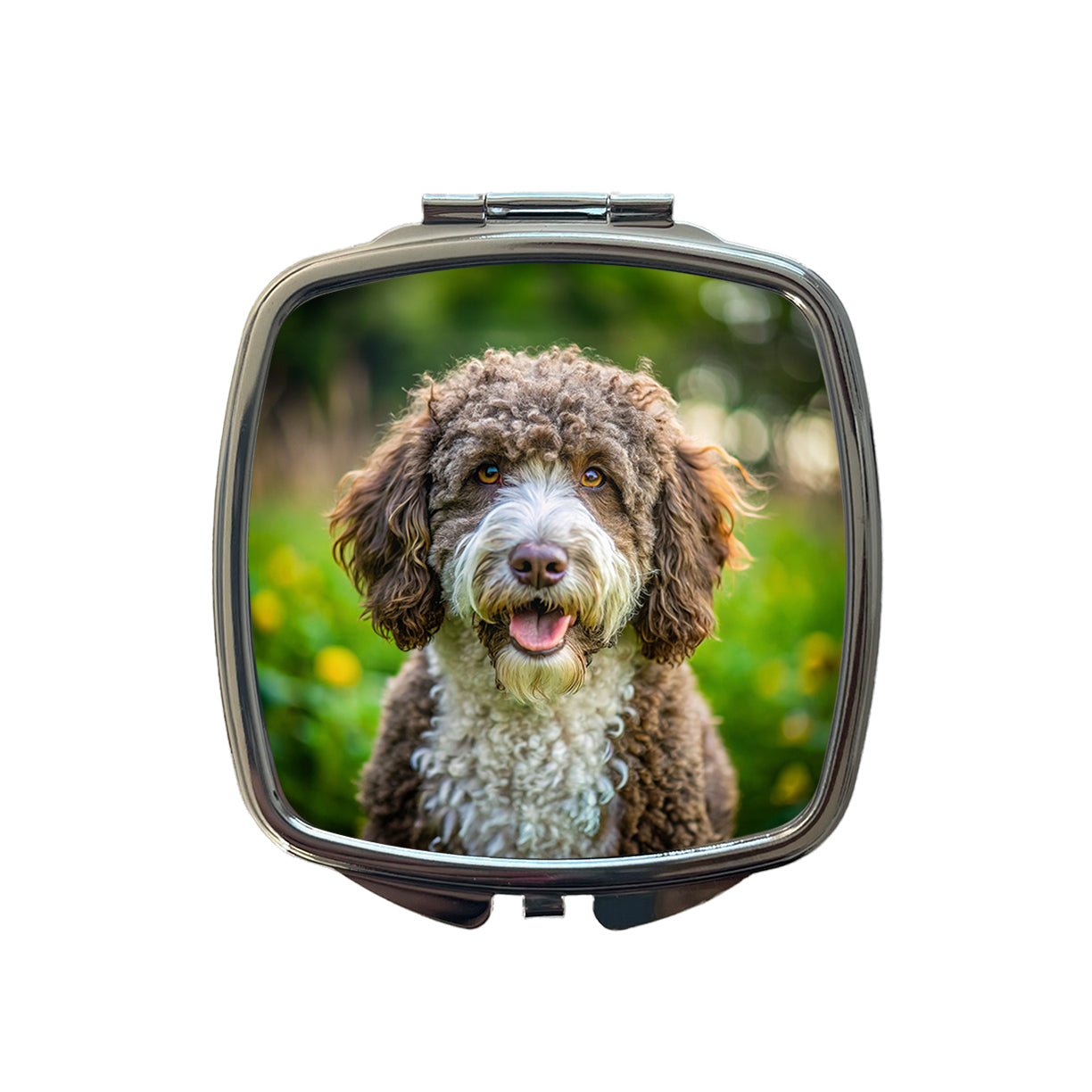 Spanish Water Dog Photo Small Travel Purse Handbag Pocket Makeup Compact Mirror