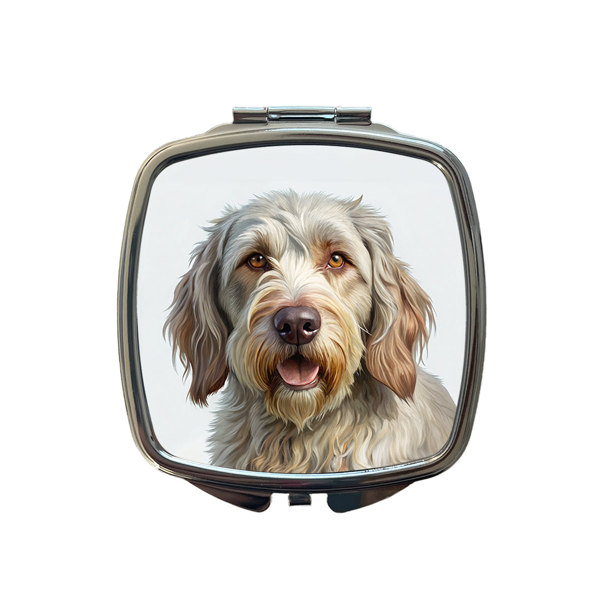 Spinone Italiano Dog Illustration Small Travel Purse Handbag Pocket Makeup Compact Mirror