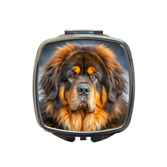 Tibetan Mastiff Dog Photo Small Travel Purse Handbag Pocket Makeup Compact Mirror
