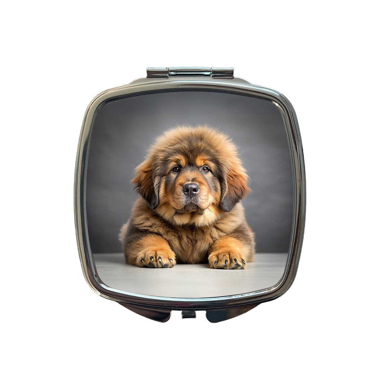 Tibetan Mastiff Dog Puppy Photo Small Travel Purse Handbag Pocket Makeup Compact Mirror