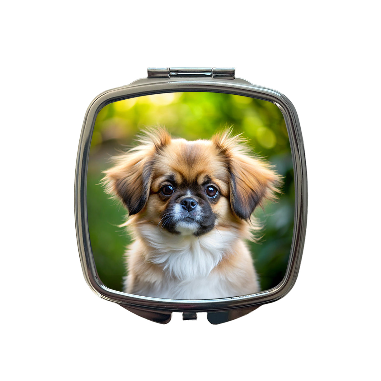 Tibetan Spaniel Dog Puppy Photo Small Travel Purse Handbag Pocket Makeup Compact Mirror