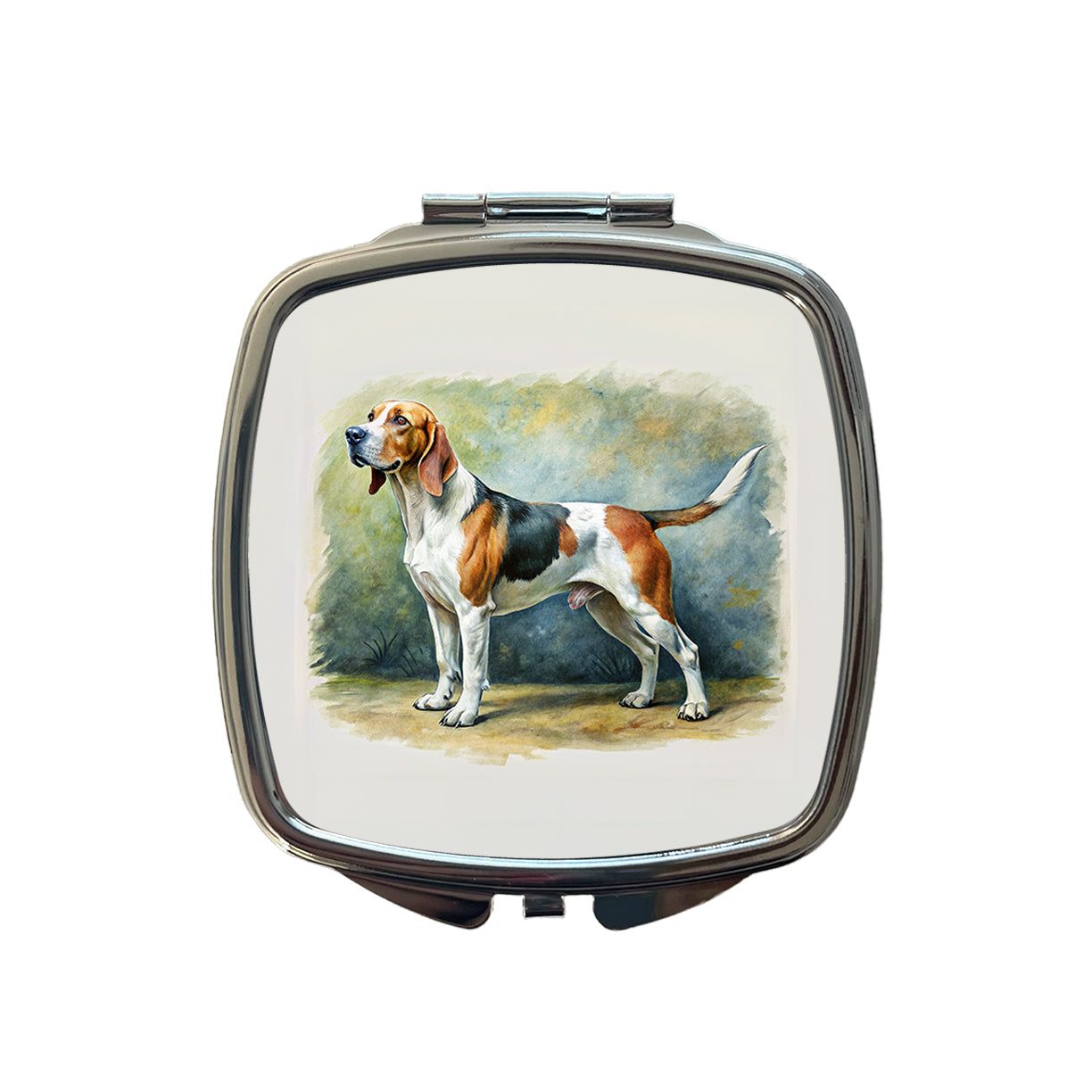 Treeing Walker Coonhound Dog Illustration Small Travel Purse Handbag Pocket Makeup Compact Mirror