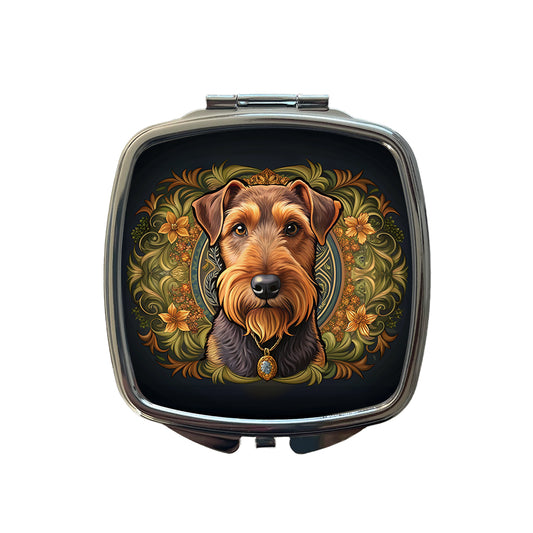 Welsh Terrier Dog Art Nouveau Small Travel Purse Handbag Pocket Makeup Compact Mirror