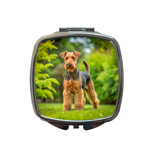 Welsh Terrier Dog Photo Small Travel Purse Handbag Pocket Makeup Compact Mirror
