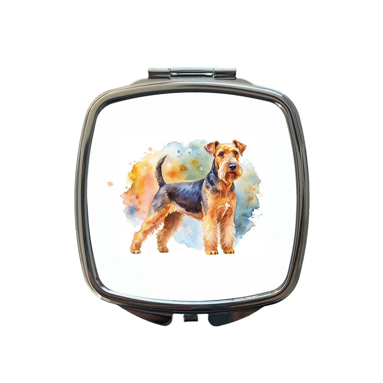 Welsh Terrier Dog Watercolor Style Small Travel Purse Handbag Pocket Makeup Compact Mirror