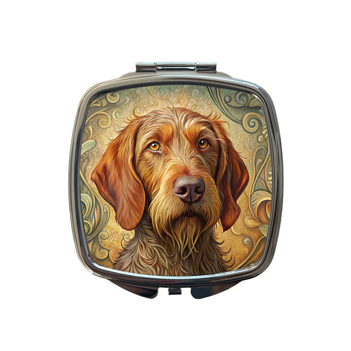 Wirehaired Vizsla Dog Art Nouveau Small Travel Purse Handbag Pocket Makeup Compact Mirror