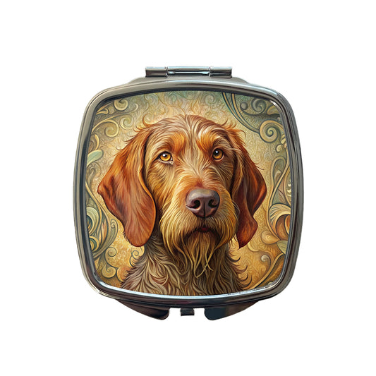 Wirehaired Vizsla Dog Art Nouveau Small Travel Purse Handbag Pocket Makeup Compact Mirror