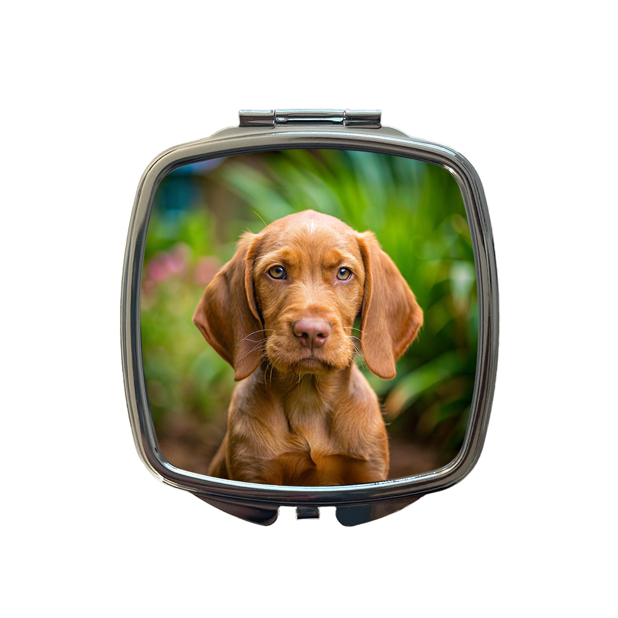 Wirehaired Vizsla Dog Puppy Photo Small Travel Purse Handbag Pocket Makeup Compact Mirror