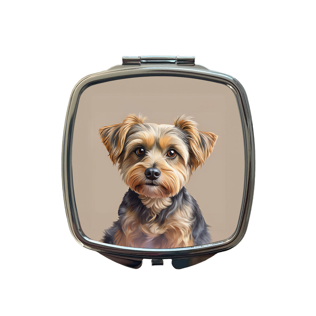Yorkipoo Dog Illustration Small Travel Purse Handbag Pocket Makeup Compact Mirror