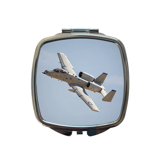 A-10 Thunderbolt II Warthog US Air Force Plane In Flight Small Travel Purse Handbag Pocket Makeup Compact Mirror