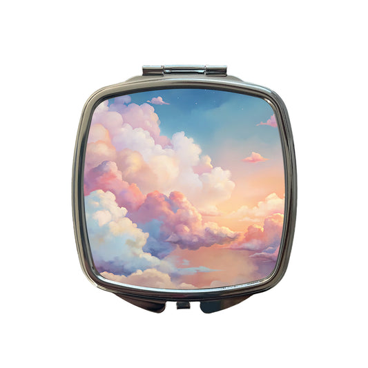 Cloudy Sky Pastel Colors Small Travel Purse Handbag Pocket Makeup Compact Mirror