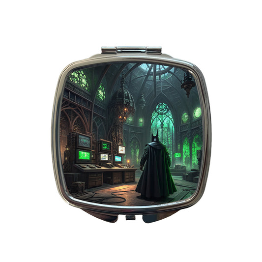 Evil Supervillain Lair Small Travel Purse Handbag Pocket Makeup Compact Mirror