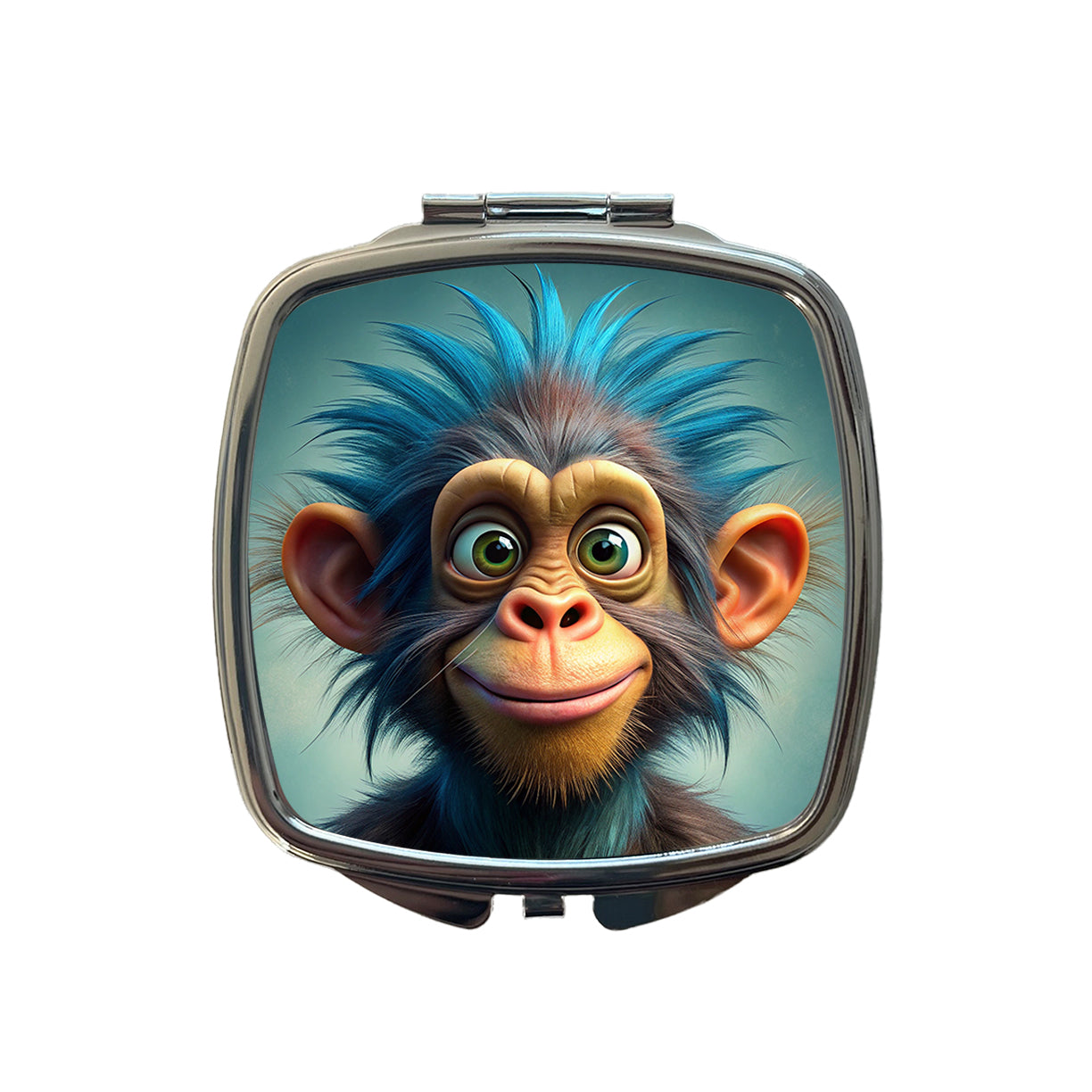 Funny Funky Crazy Monkey Small Travel Purse Handbag Pocket Makeup Compact Mirror