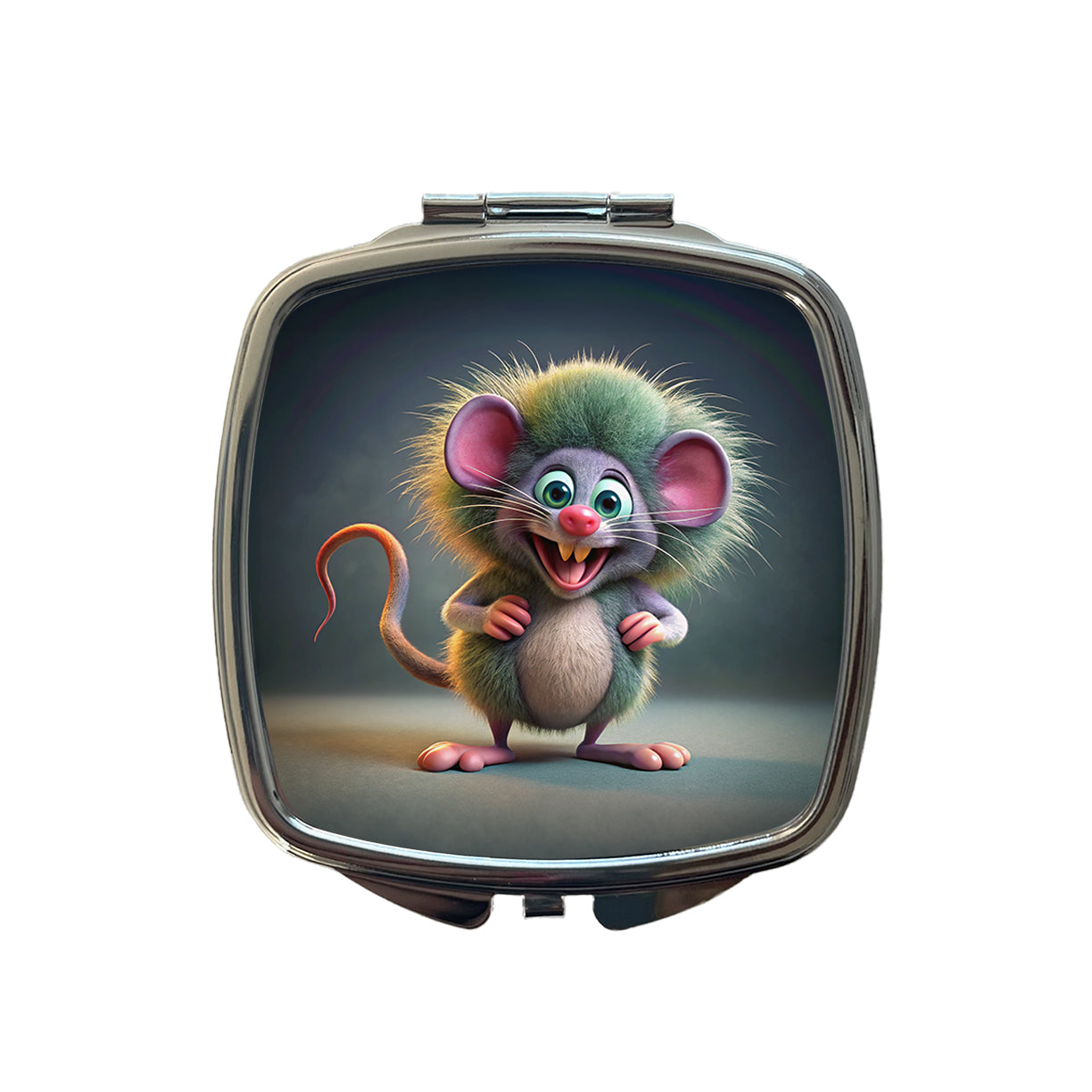 Funny Funky Crazy Mouse Small Travel Purse Handbag Pocket Makeup Compact Mirror