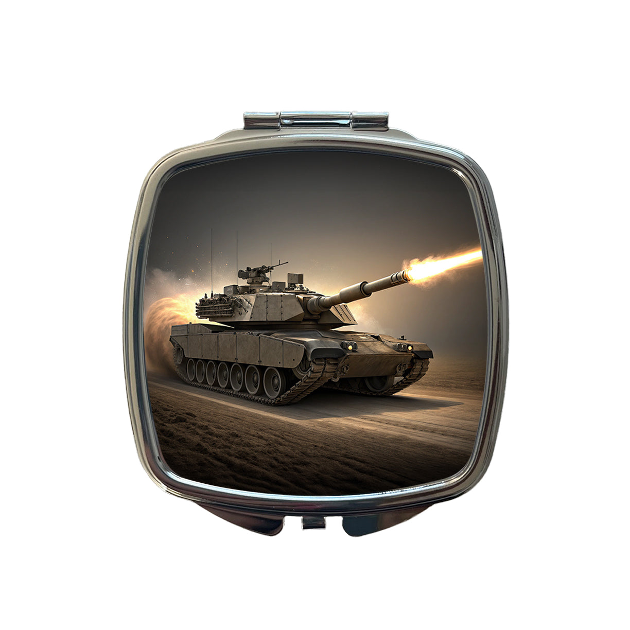M1 Abrams Tank Firing Main Weapon Small Travel Purse Handbag Pocket Makeup Compact Mirror