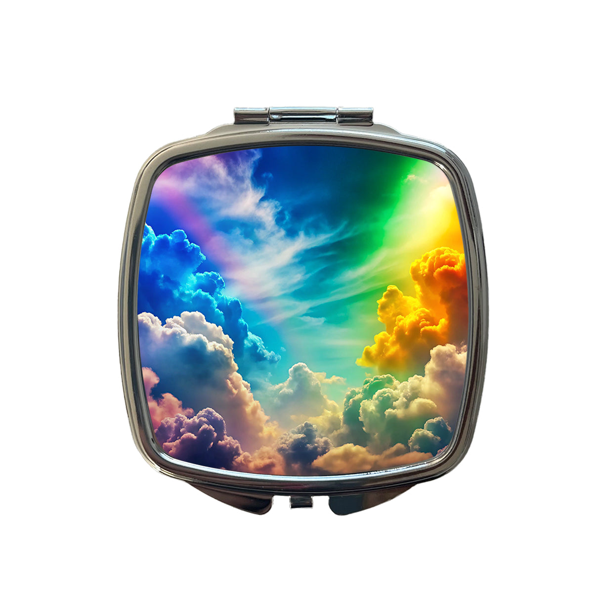 Rainbow Clouds Small Travel Purse Handbag Pocket Makeup Compact Mirror