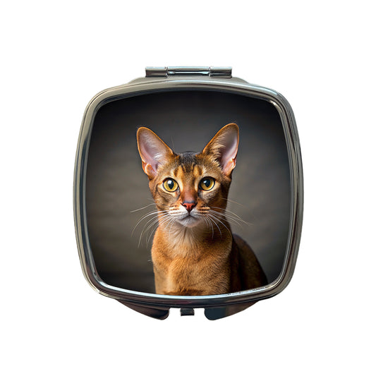 Abyssinian Cat Photo Small Travel Purse Handbag Pocket Makeup Compact Mirror