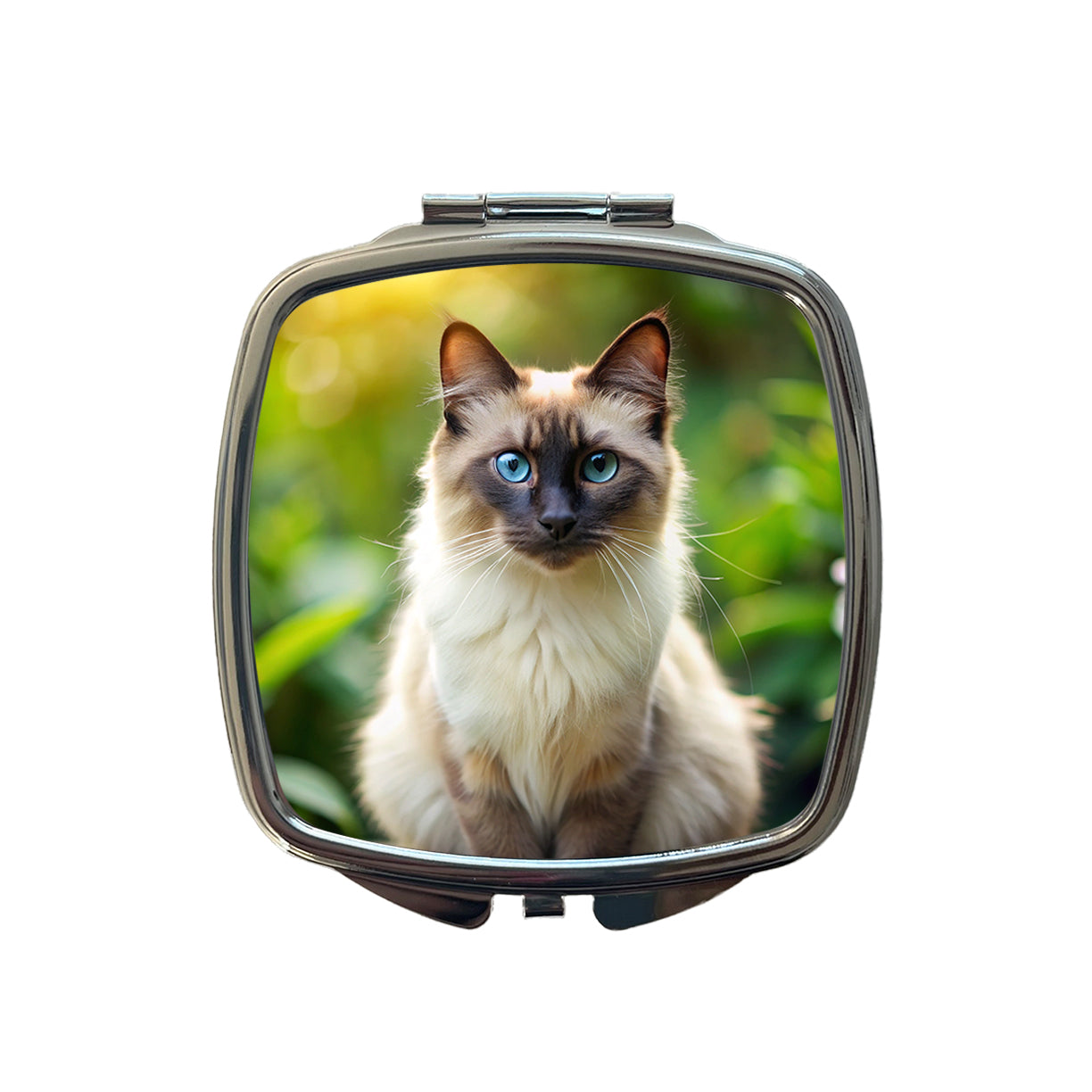 Balinese Cat Photo Small Travel Purse Handbag Pocket Makeup Compact Mirror
