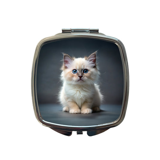 Birman Cat Kitten Photo Small Travel Purse Handbag Pocket Makeup Compact Mirror