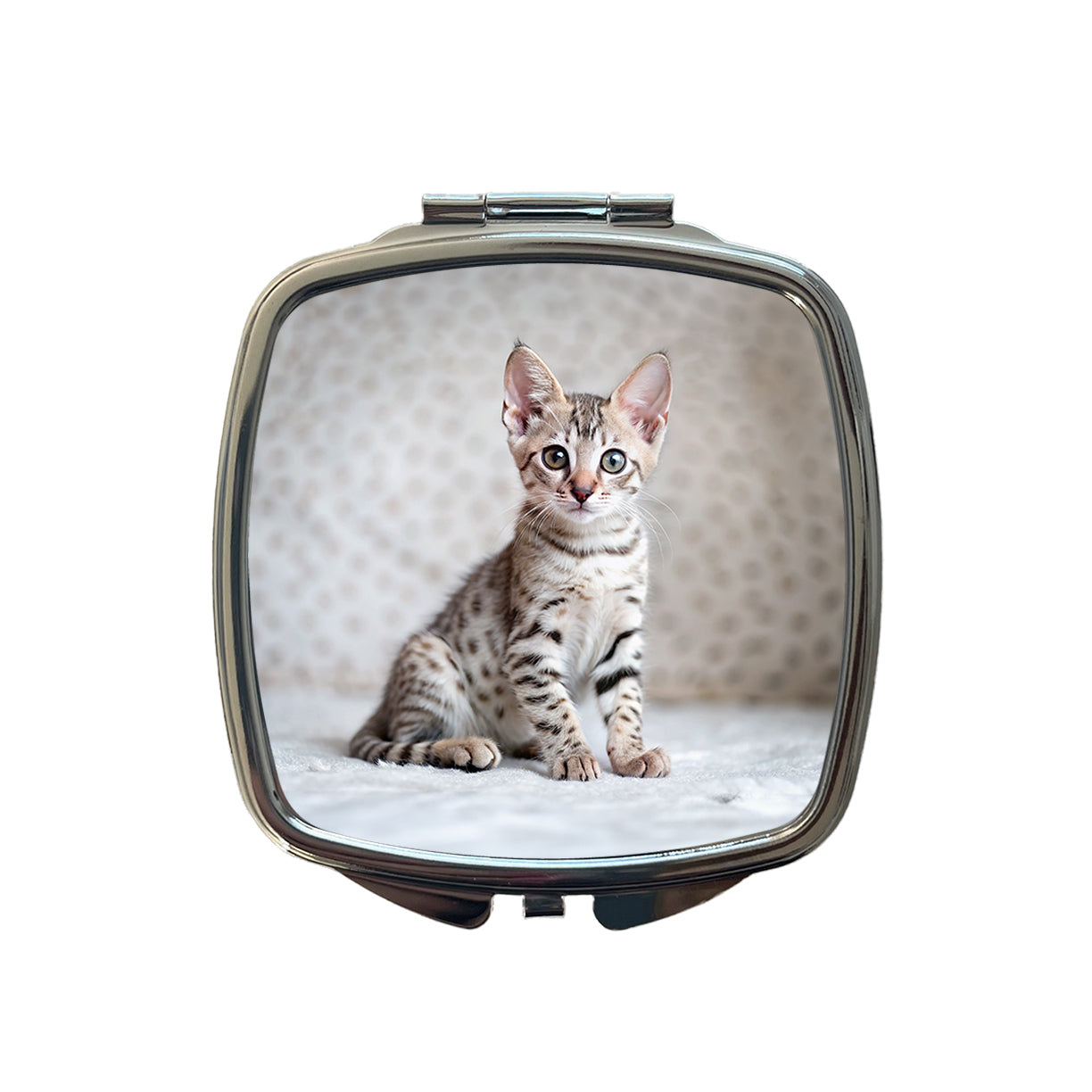 Egyptian Mau Cat Kitten Photo Small Travel Purse Handbag Pocket Makeup Compact Mirror