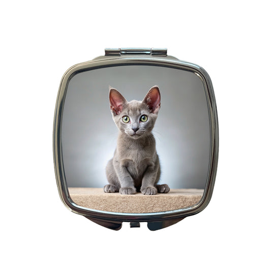 Korat Cat Kitten Photo Small Travel Purse Handbag Pocket Makeup Compact Mirror