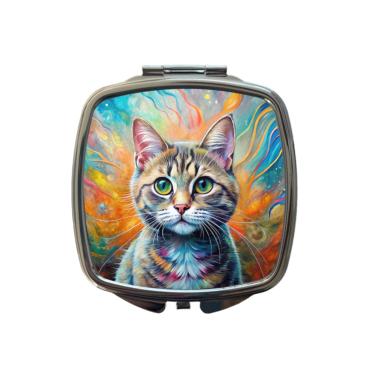 Munchkin Cat Abstract Art Small Travel Purse Handbag Pocket Makeup Compact Mirror