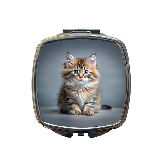 Siberian Cat Kitten Photo Small Travel Purse Handbag Pocket Makeup Compact Mirror