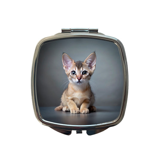 Singapura Cat Kitten Photo Small Travel Purse Handbag Pocket Makeup Compact Mirror