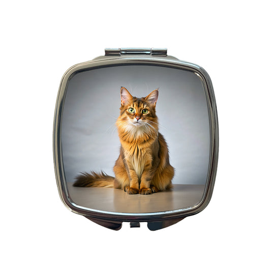 Somali Cat Photo Small Travel Purse Handbag Pocket Makeup Compact Mirror