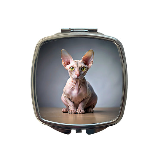 Sphynx Cat Photo Small Travel Purse Handbag Pocket Makeup Compact Mirror