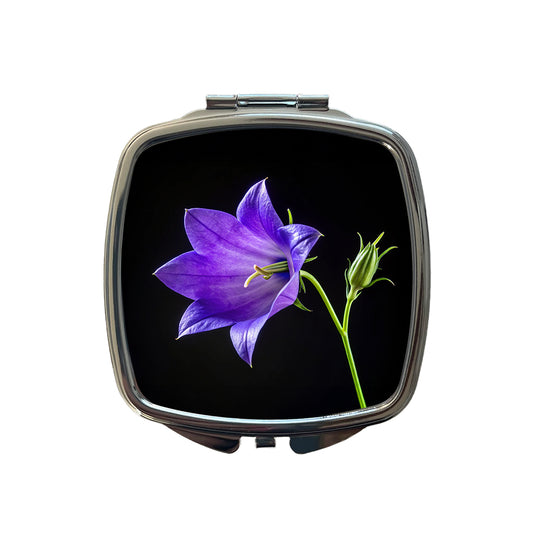 Bellflower Purple Flower Photo Small Travel Purse Handbag Pocket Makeup Compact Mirror