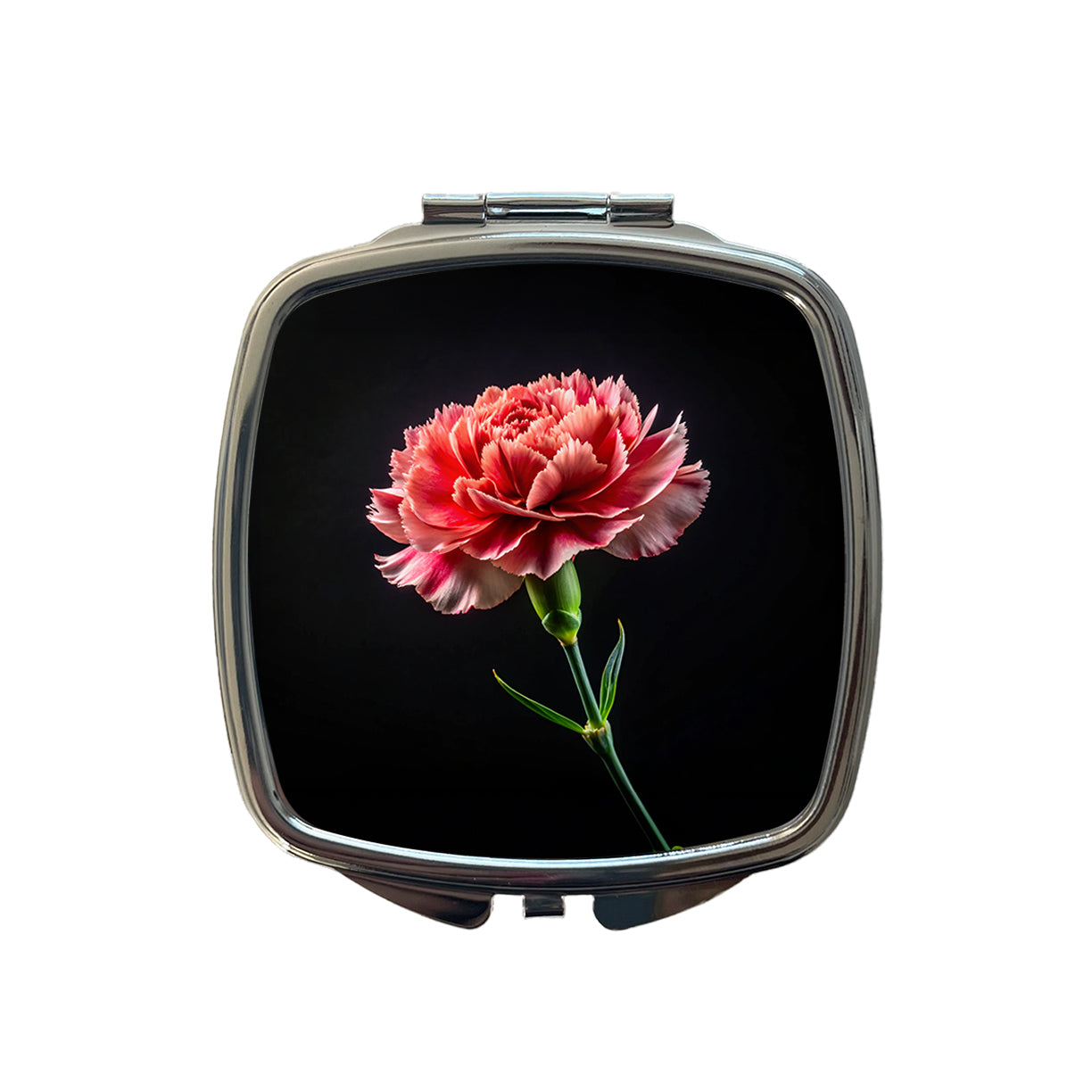 Carnation Flower Photo Small Travel Purse Handbag Pocket Makeup Compact Mirror