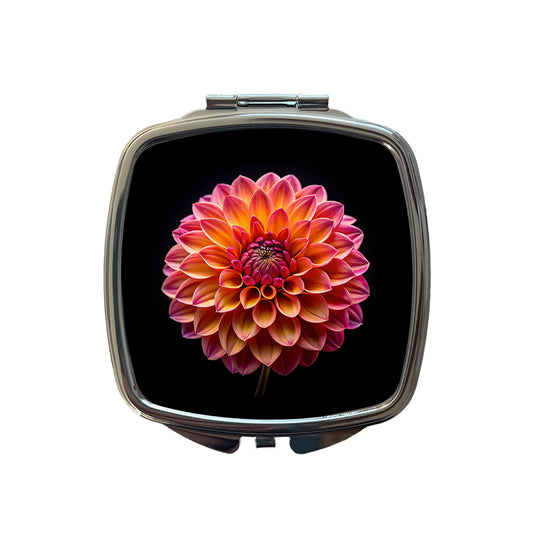 Dahlia Flower Photo Small Travel Purse Handbag Pocket Makeup Compact Mirror