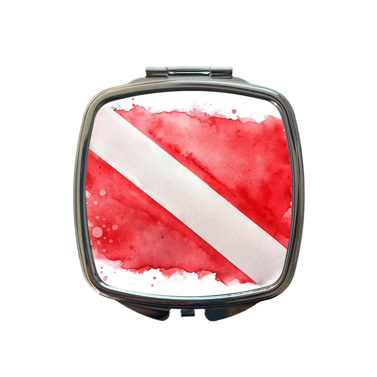 Diver Diving Dive Flag Watercolor Small Travel Purse Handbag Pocket Makeup Compact Mirror