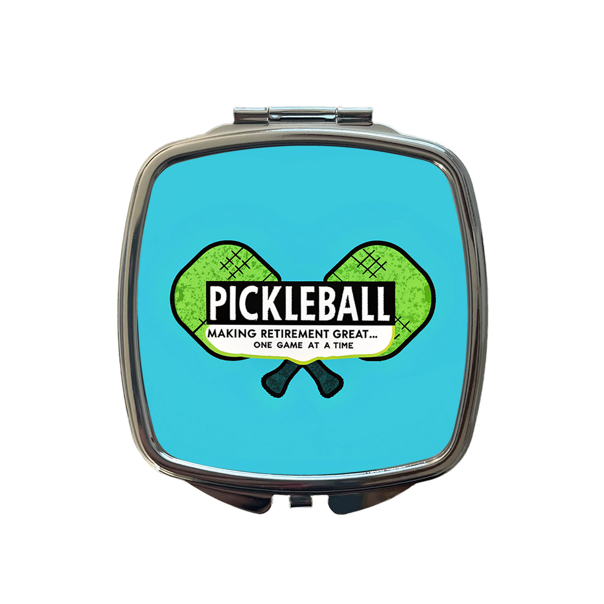 Pickleball Making Retirement Great One Game At A Time Small Travel Purse Handbag Pocket Makeup Compact Mirror