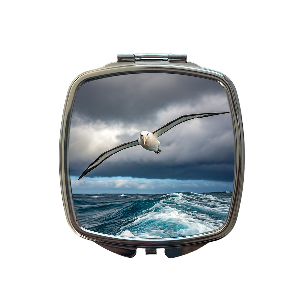 Albatross Bird Flying Over Ocean Photo Small Travel Purse Handbag Pocket Makeup Compact Mirror