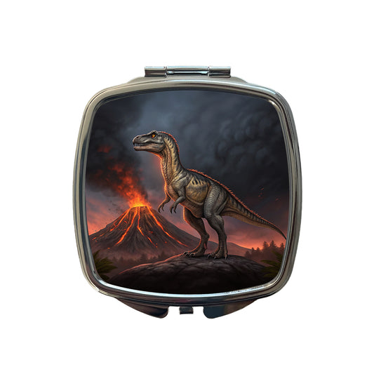 Allosaurus Volcano Dinosaur Small Travel Purse Handbag Pocket Makeup Compact Mirror