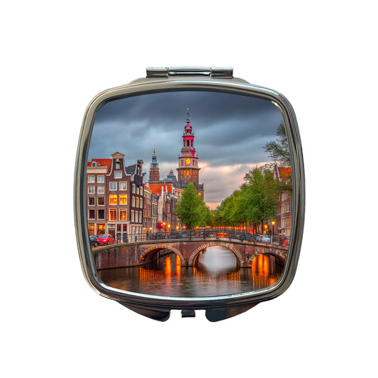 Amsterdam Netherlands At Sunset Small Travel Purse Handbag Pocket Makeup Compact Mirror