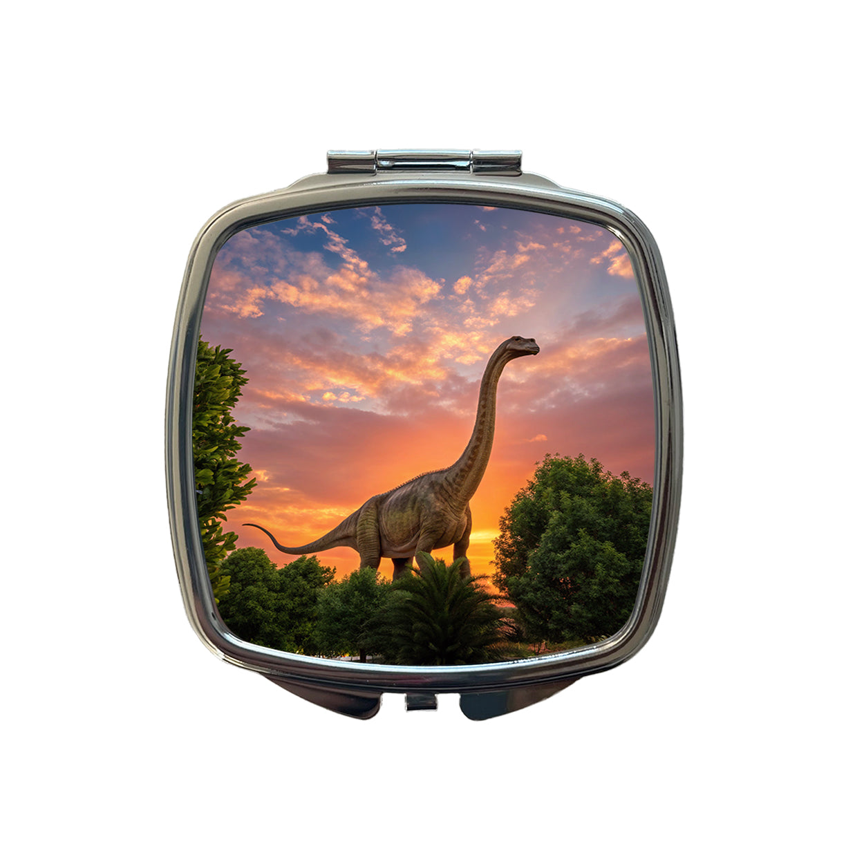 Apatosaurus Sunset Dinosaur Small Travel Purse Handbag Pocket Makeup Compact Mirror