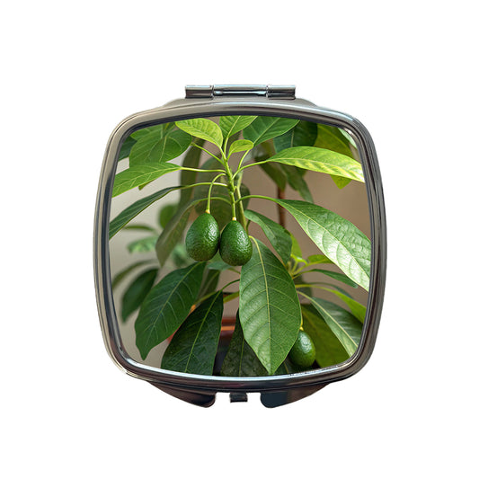 Avocados On Plant Small Travel Purse Handbag Pocket Makeup Compact Mirror