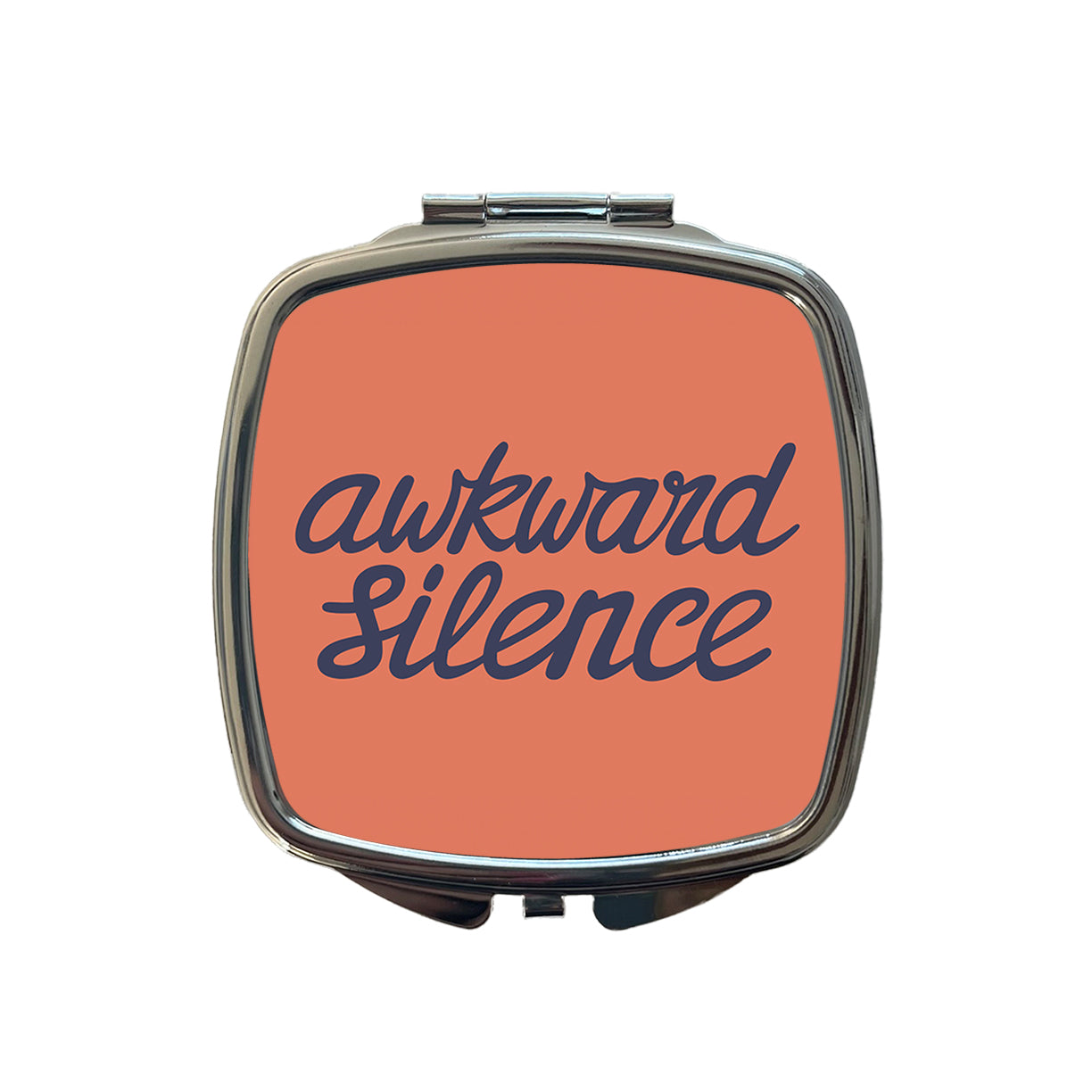 Awkward Silence Funny Small Travel Purse Handbag Pocket Makeup Compact Mirror