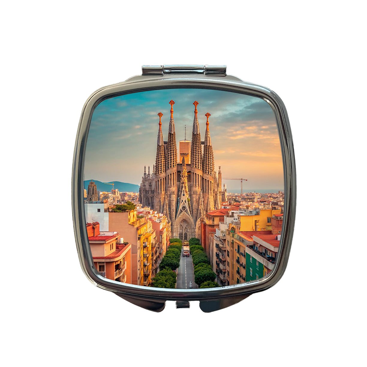 Barcelona Spain Beautiful Small Travel Purse Handbag Pocket Makeup Compact Mirror